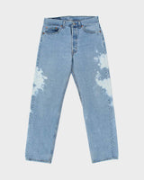 Vintage 1994 Levi's 501 Red Batwing Made In USA Straight Leg Dyed Denim Jeans - W33 L32