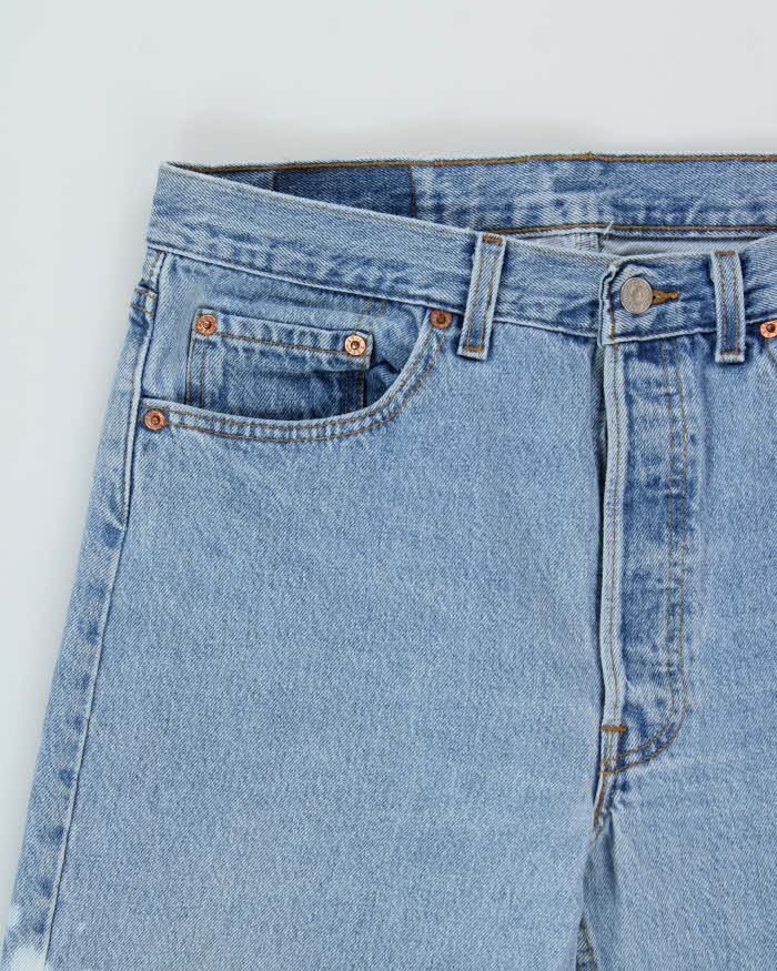 Vintage 1994 Levi's 501 Red Batwing Made In USA Straight Leg Dyed Denim Jeans - W33 L32