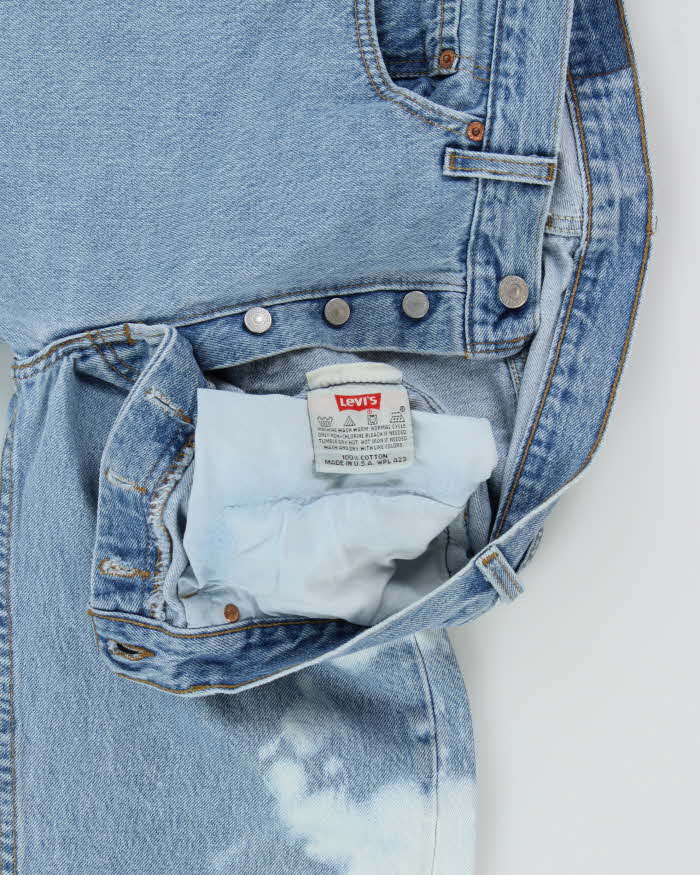 Vintage 1994 Levi's 501 Red Batwing Made In USA Straight Leg Dyed Denim Jeans - W33 L32