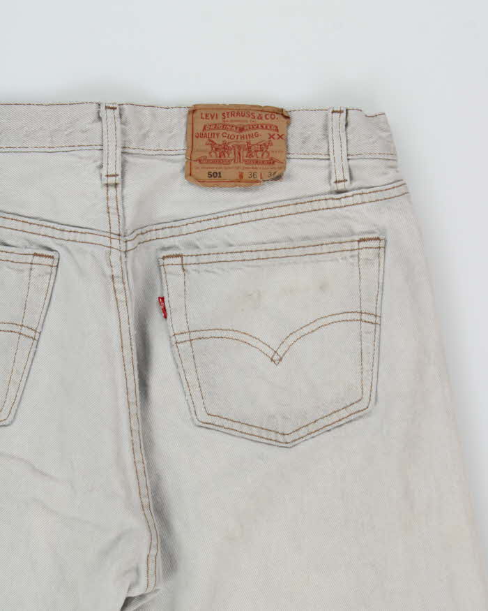 Vintage 1994 Levi's 501 Red Batwing Made In USA Straight Leg Denim Jeans - W35 L33