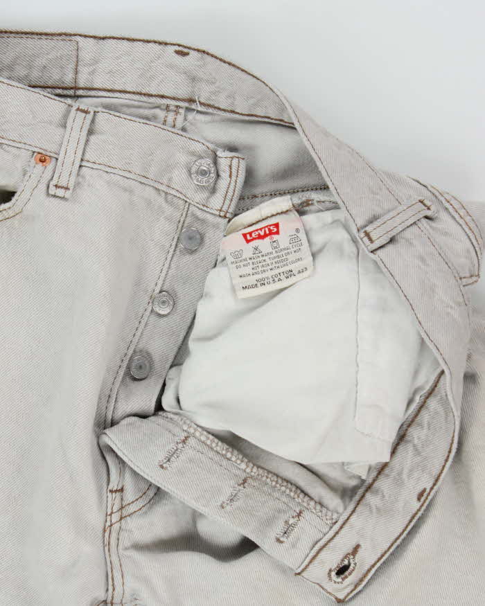 Vintage 1994 Levi's 501 Red Batwing Made In USA Straight Leg Denim Jeans - W35 L33