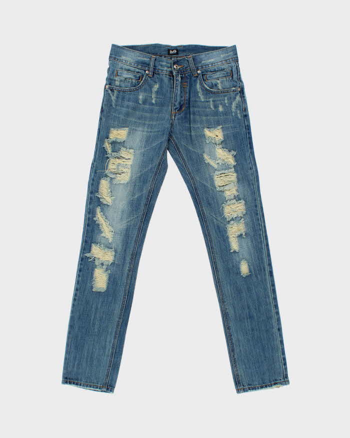 Vintage Y2K 00s D&amp;G Audacious Distressed Skinny Fit Denim Jeans - W30 L32