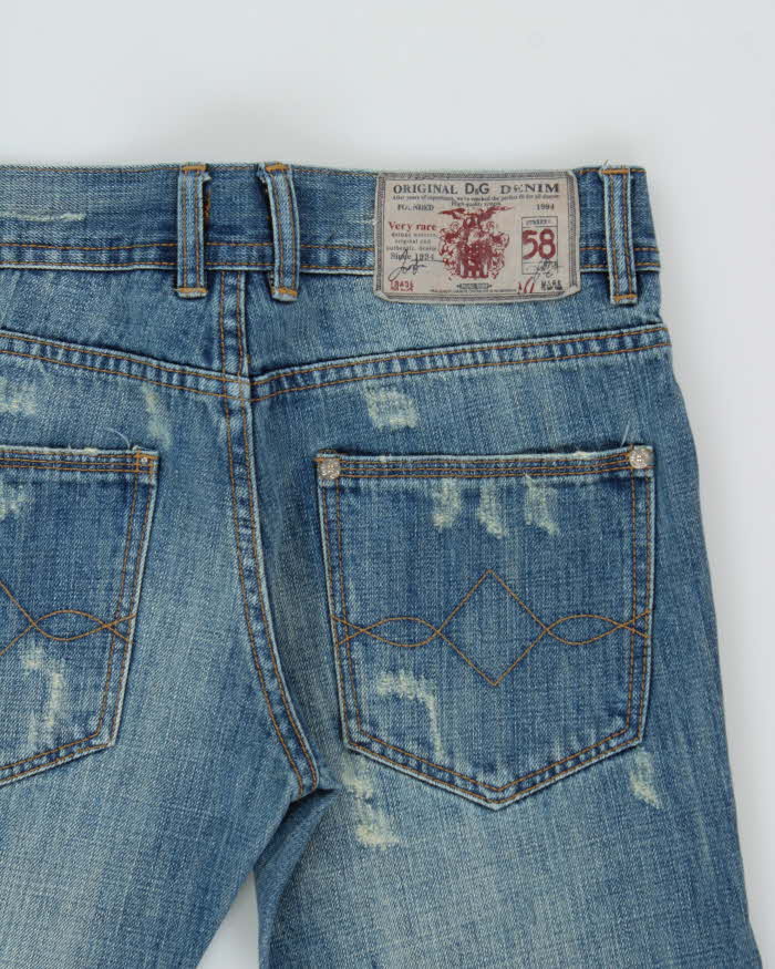 Vintage Y2K 00s D&amp;G Audacious Distressed Skinny Fit Denim Jeans - W30 L32