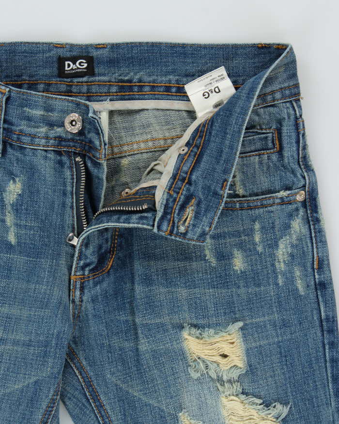 Vintage Y2K 00s D&amp;G Audacious Distressed Skinny Fit Denim Jeans - W30 L32