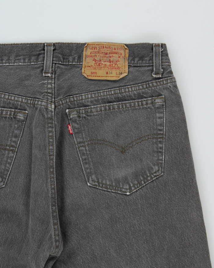 Vintage 1989 Levi's 501 Red Batwing Made In USA Straight Leg Denim Jeans - W34 L34
