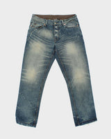 Vintage Armani Exchange Mud Wash Relaxed Straight Leg Denim Jeans - W34 L32