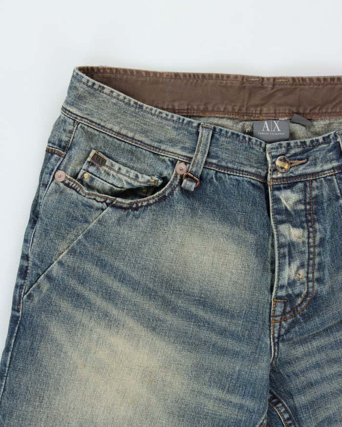 Vintage Armani Exchange Mud Wash Relaxed Straight Leg Denim Jeans - W34 L32