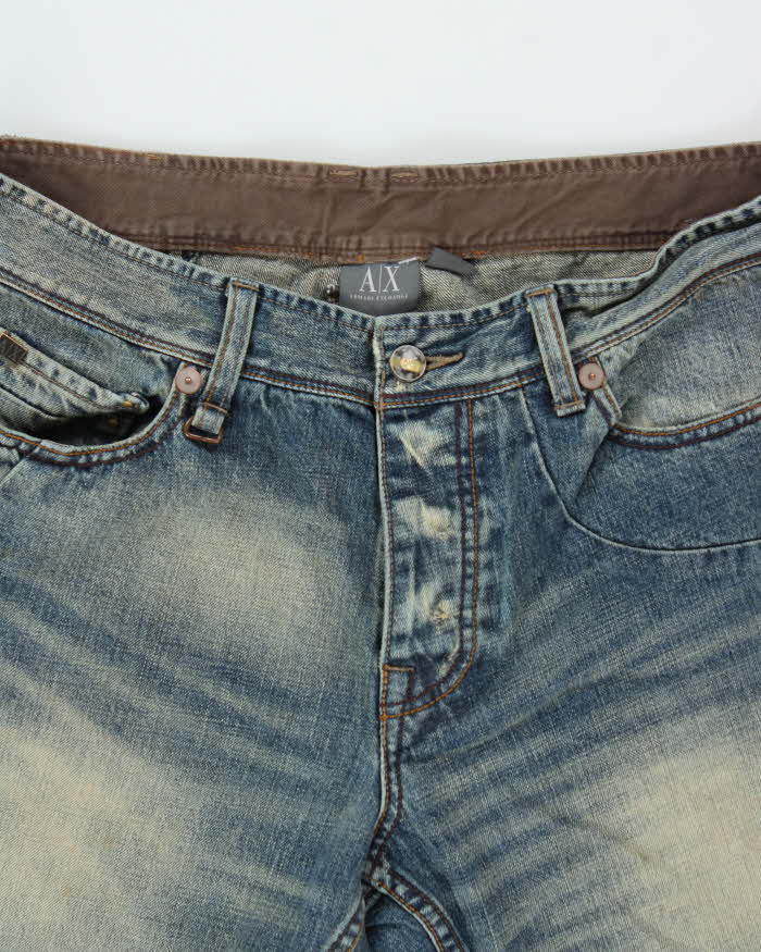 Vintage Armani Exchange Mud Wash Relaxed Straight Leg Denim Jeans - W34 L32