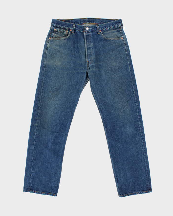 Vintage 1998 Levi's 501xx Red Batwing Made In USA Straight Leg Denim Jeans - W36 L33