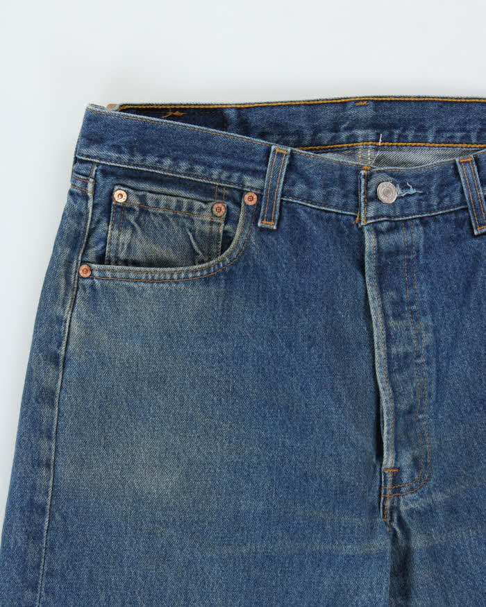 Vintage 1998 Levi's 501xx Red Batwing Made In USA Straight Leg Denim Jeans - W36 L33