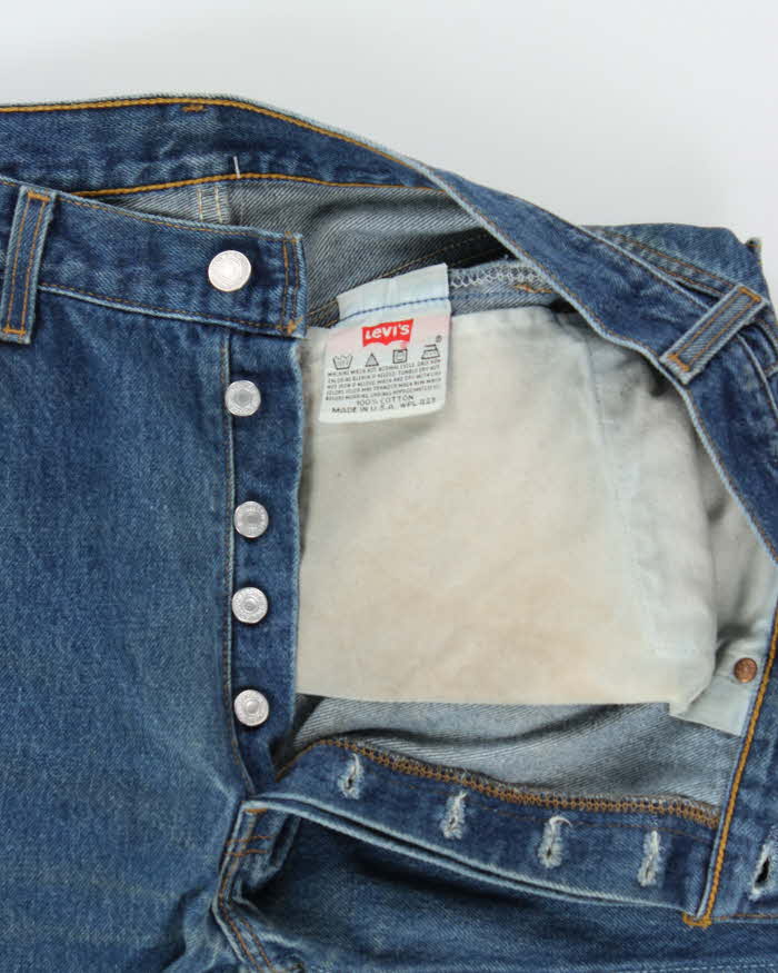 Vintage 1998 Levi's 501xx Red Batwing Made In USA Straight Leg Denim Jeans - W36 L33