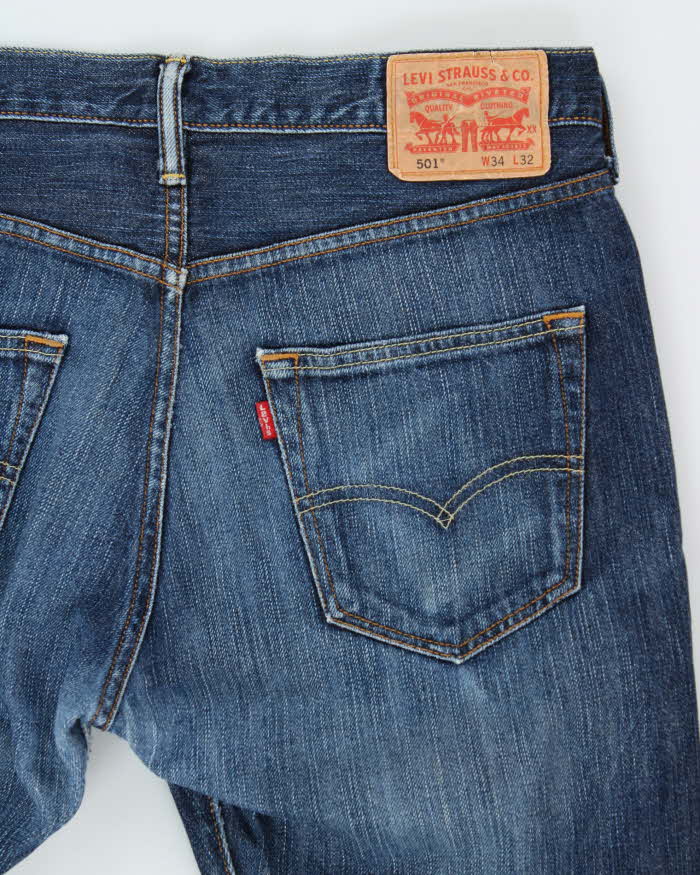 Vintage Levi's 501 Red Batwing Straight Leg Selvedge Denim Jeans - W36 L32