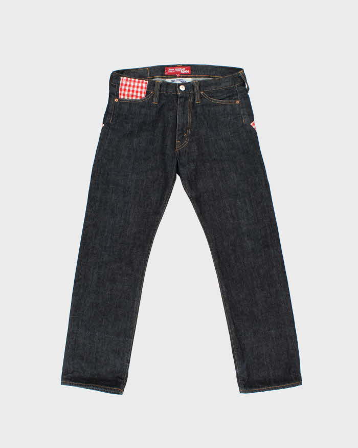 Vintage AW2009 Junya Watanabe Comme des Garcons x Levi's 505 Raw Japanese Denim Gingham Straight Leg Jeans - W29 L28
