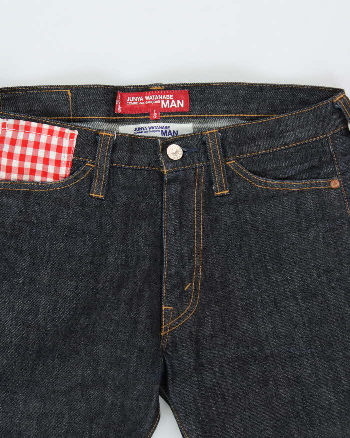 Vintage AW2009 Junya Watanabe Comme des Garcons x Levi's 505 Raw Japanese Denim Gingham Straight Leg Jeans - W29 L28