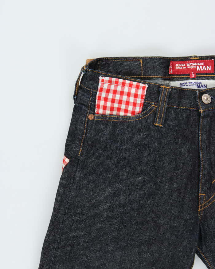 Vintage AW2009 Junya Watanabe Comme des Garcons x Levi's 505 Raw Japanese Denim Gingham Straight Leg Jeans - W29 L28