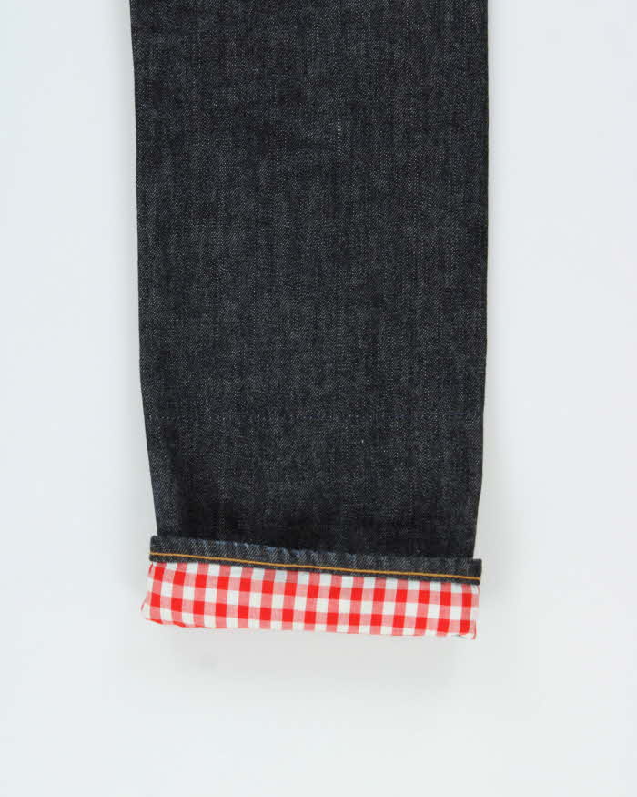 Vintage AW2009 Junya Watanabe Comme des Garcons x Levi's 505 Raw Japanese Denim Gingham Straight Leg Jeans - W29 L28