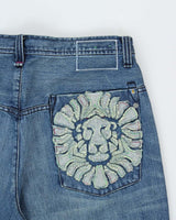 Vintage Y2K 00s Live Mechanics Embroidered Wide Leg Denim Jeans - W36 L34