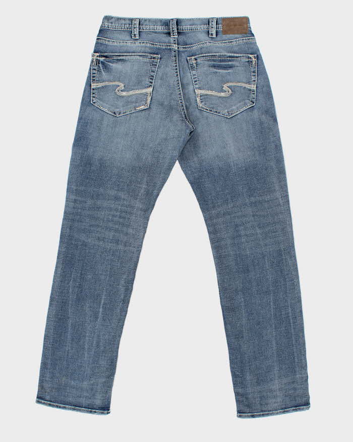 Vintage Y2K 00s Silver Clothing Greyson Contrast Stitch Relaxed Straight Leg Denim Jeans - W36 L36