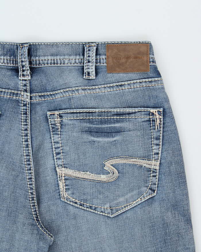 Vintage Y2K 00s Silver Clothing Greyson Contrast Stitch Relaxed Straight Leg Denim Jeans - W36 L36