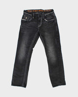 Vintage Y2K 00s Rock Revival Soren Contrast Stitch Embellished Straight Leg Denim Jeans - W31 L31