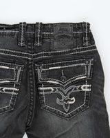 Vintage Y2K 00s Rock Revival Soren Contrast Stitch Embellished Straight Leg Denim Jeans - W31 L31