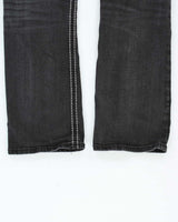 Vintage Y2K 00s Rock Revival Soren Contrast Stitch Embellished Straight Leg Denim Jeans - W31 L31