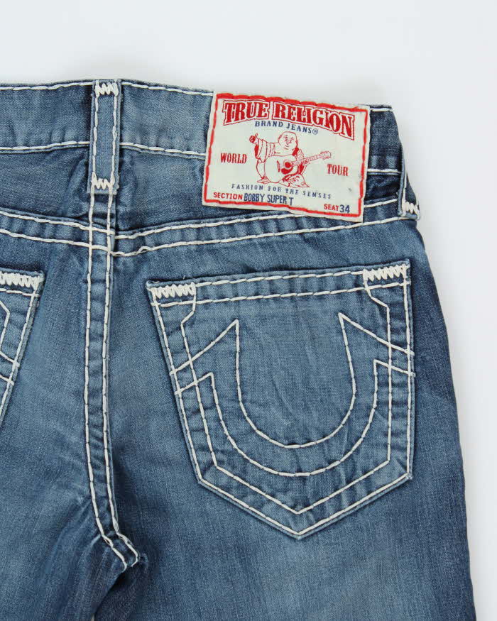Vintage Y2K 00s True Religion Bobby Super T Made In USA Bootcut Denim Jeans - W34 L30