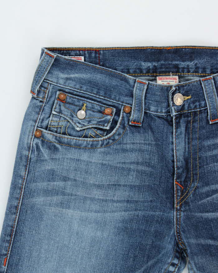 Vintage Y2K 00s True Religion Ricky Flap Made In USA Straight Leg Denim Jeans - W35 L28