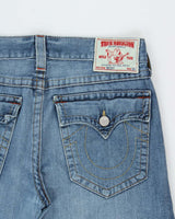 Vintage Y2K 00s True Religion Ricky Flap Made In USA Straight Leg Denim Jeans - W35 L28