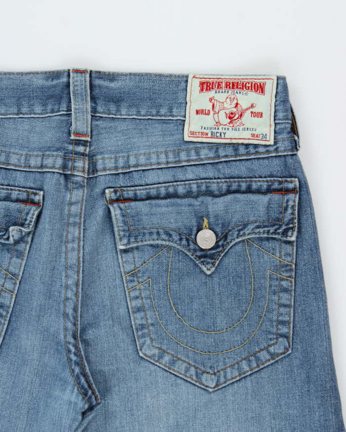 Vintage Y2K 00s True Religion Ricky Flap Made In USA Straight Leg Denim Jeans - W35 L28