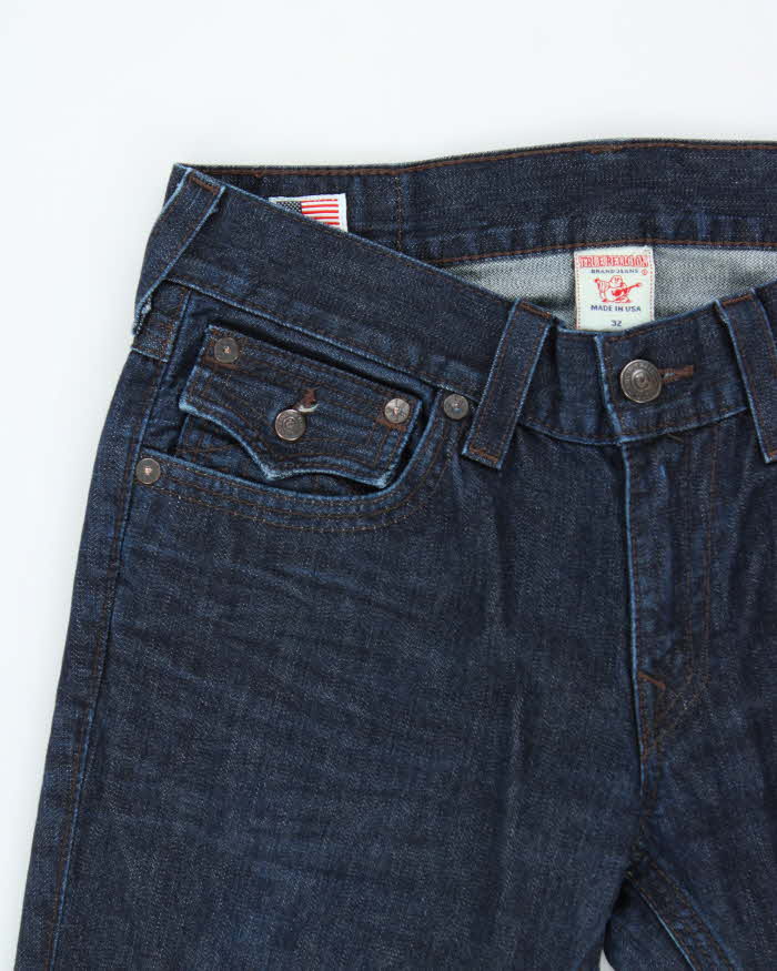 Vintage True Religion Ricky Made In USA Indigo Relaxed Straight Leg Denim Jeans - W34 L34