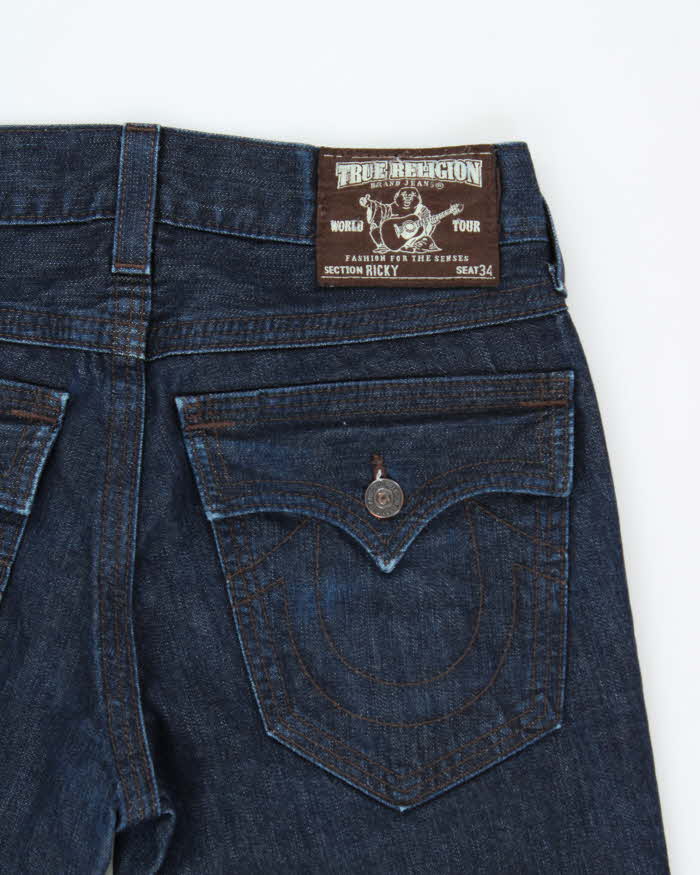 Vintage True Religion Ricky Made In USA Indigo Relaxed Straight Leg Denim Jeans - W34 L34