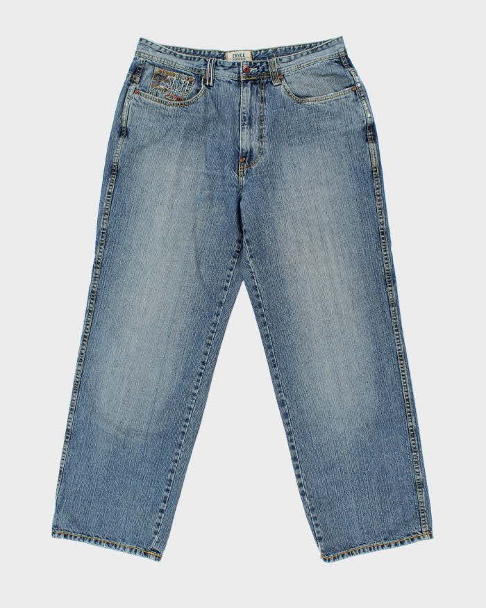 Vintage Y2K 00s Enyce Embroidered Wide Leg Denim Jeans - W36 L32
