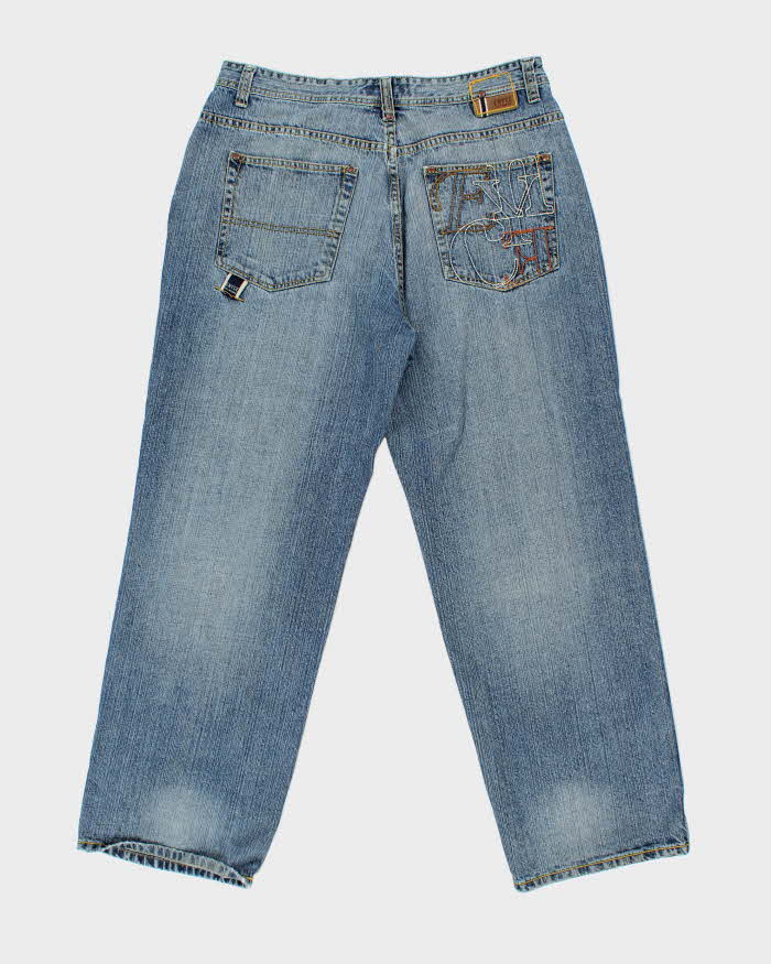 Vintage Y2K 00s Enyce Embroidered Wide Leg Denim Jeans - W36 L32