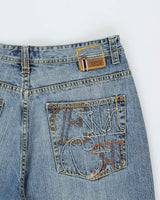 Vintage Y2K 00s Enyce Embroidered Wide Leg Denim Jeans - W36 L32