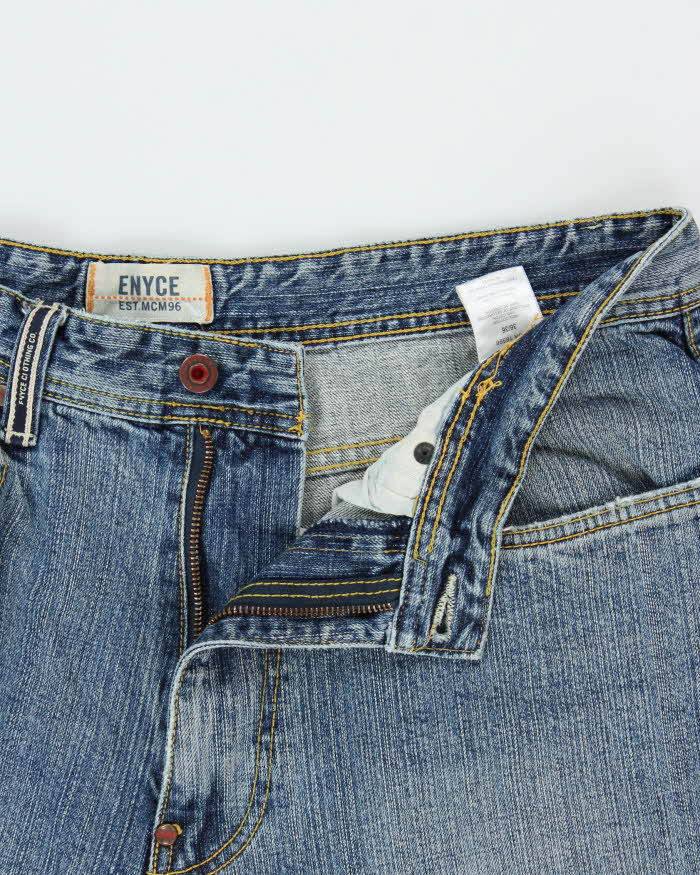 Vintage Y2K 00s Enyce Embroidered Wide Leg Denim Jeans - W36 L32