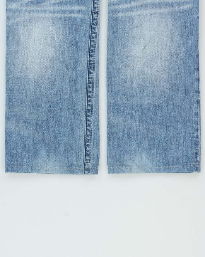 Vintage Y2K 00s Affliction Blake Embellished Distressed Mid Rise Relaxed Straight Leg Jeans - W34 L31