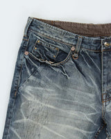 Vintage Y2k 00s Armani Exchange Distressed Wide Leg Jeans - W36 L32