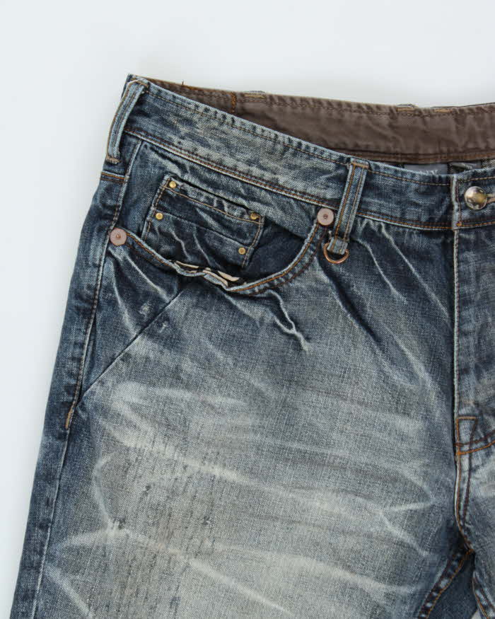Vintage Y2k 00s Armani Exchange Distressed Wide Leg Jeans - W36 L32