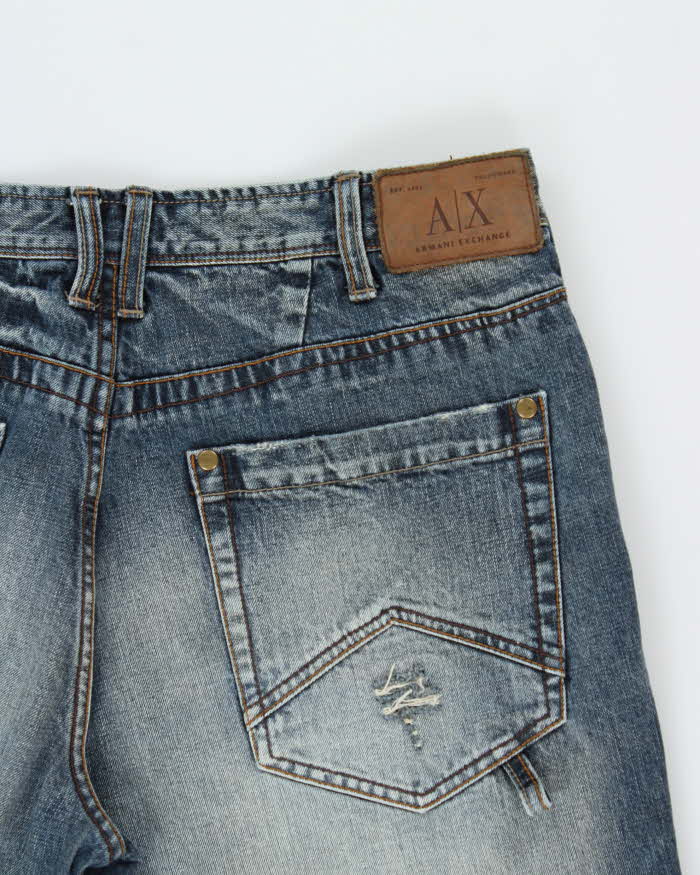 Vintage Y2k 00s Armani Exchange Distressed Wide Leg Jeans - W36 L32
