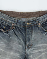 Vintage Y2k 00s Armani Exchange Distressed Wide Leg Jeans - W36 L32