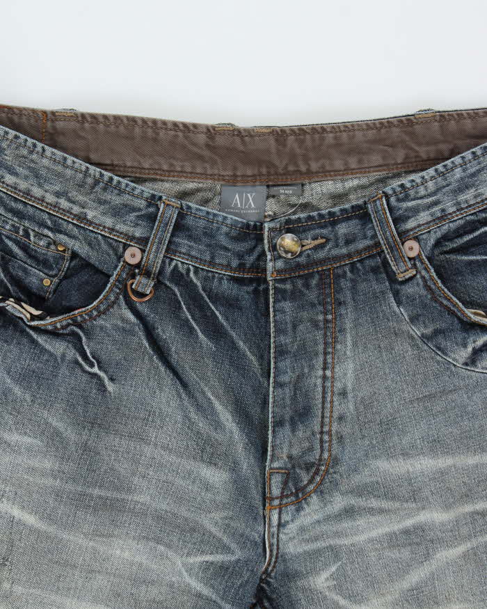 Vintage Y2k 00s Armani Exchange Distressed Wide Leg Jeans - W36 L32