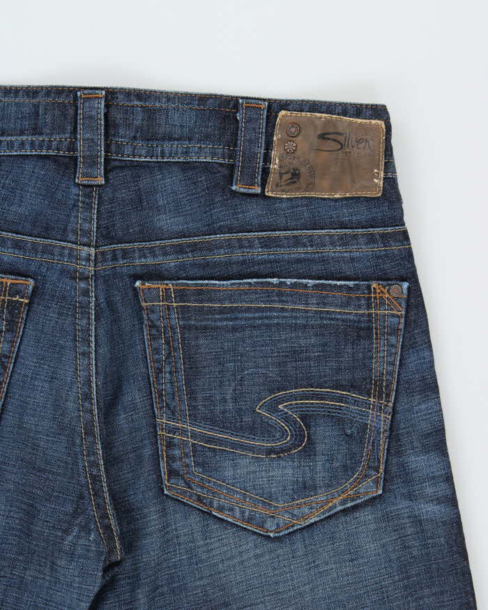 Vintage 00s Silver Dark Wash Jeans - W32 L32