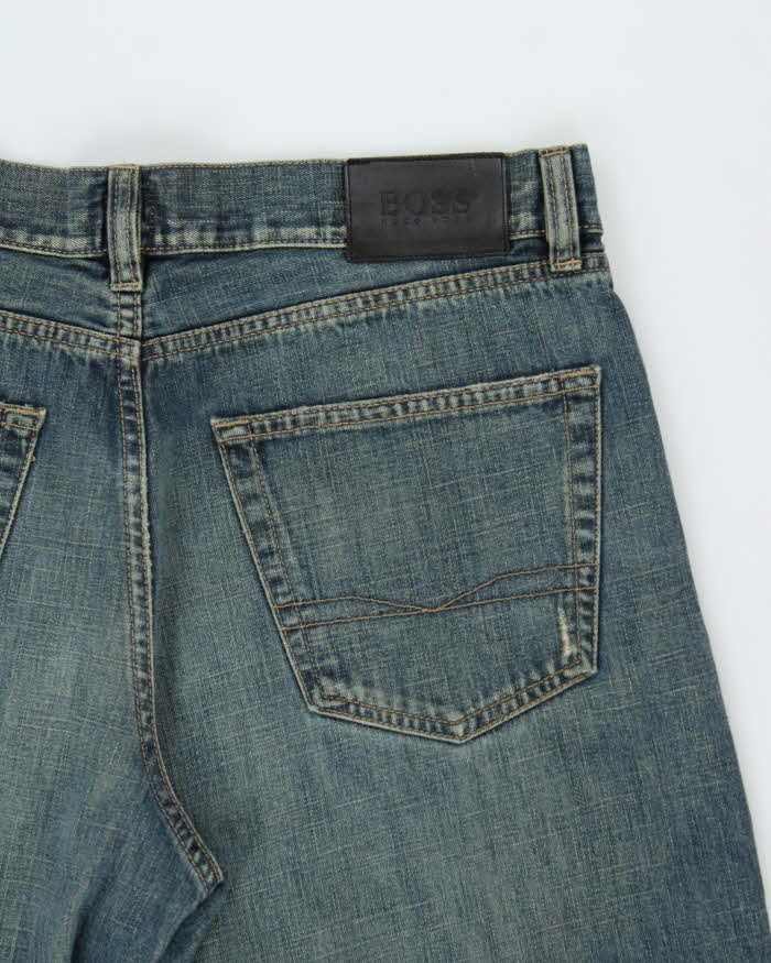 Vintage Y2K 00s Hugo Boss Texas Mud Wash Wide Leg Denim Jeans - W36 L32