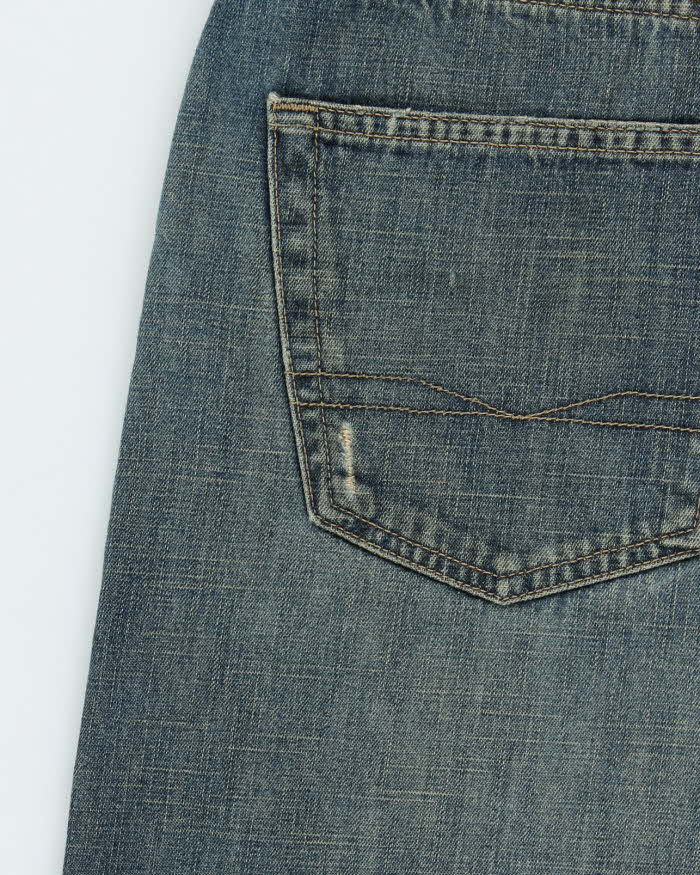 Vintage Y2K 00s Hugo Boss Texas Mud Wash Wide Leg Denim Jeans - W36 L32