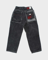 Vintage Y2K 00s Ever NYC Patch Embroidered Ultra Wide Leg Denim Jeans - W30 L29