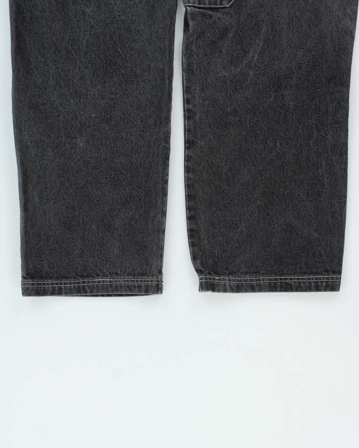 Vintage Y2K 00s Ever NYC Patch Embroidered Ultra Wide Leg Denim Jeans - W30 L29
