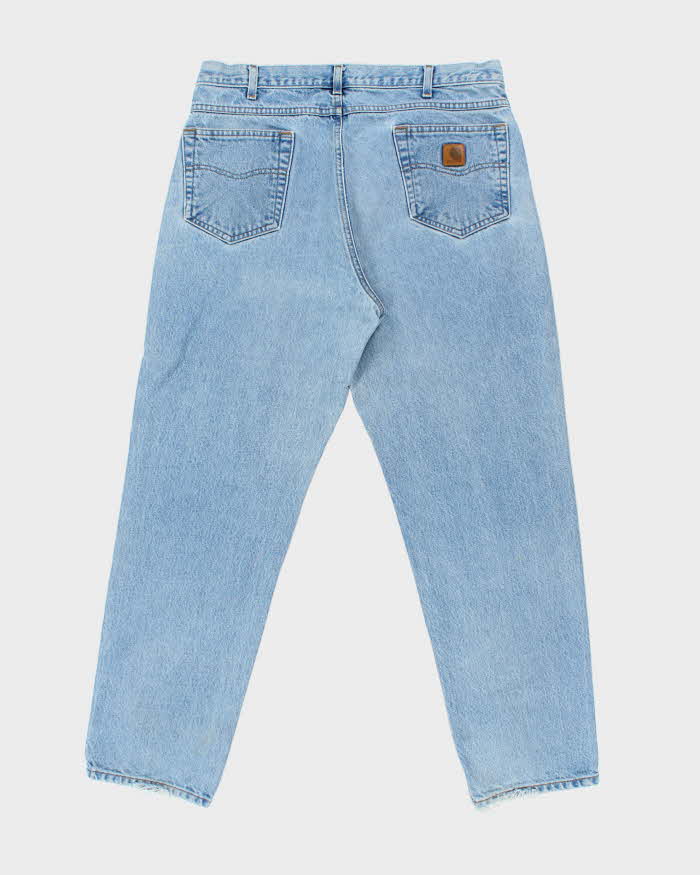 Vintage 1990s Carhartt Light Wash Relaxed Tapered Fit Denim Jeans - W38 L32
