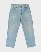 Vintage 1990s Carhartt Light Mud Wash Relaxed Straight Leg Distressed Denim Jeans - W38 L31