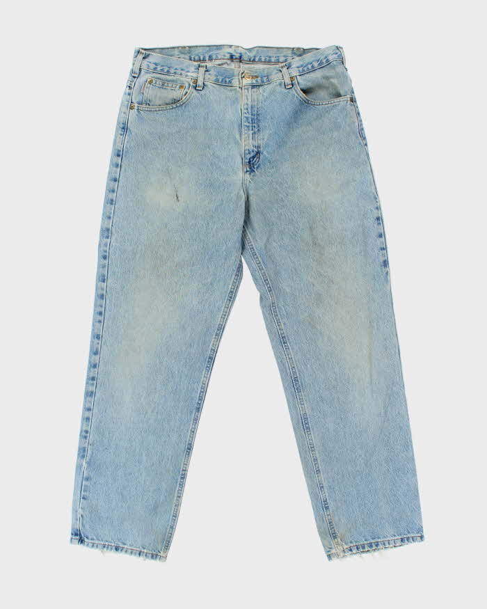 Vintage 1990s Carhartt Light Mud Wash Relaxed Straight Leg Distressed Denim Jeans - W38 L31